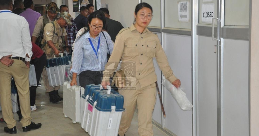 WOMEN POLLING PERSONNEL LEAVING FOR THEIR RESPECTIVE POLLING STATION AT MOKOKCHUNG